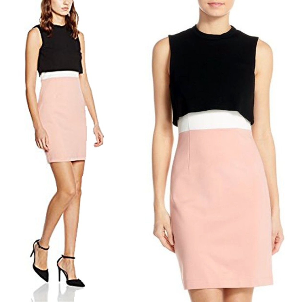 French Connection Color-block Woven Popover Dress